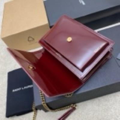 wholesale quality ysl sunset 22cm maroon patent leather